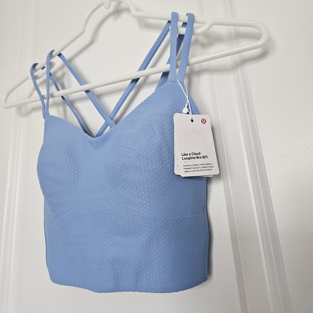 NWT Like a Cloud Longline Bra Light Support B/C Cup Dot Sinatra Blue Size 4 $68